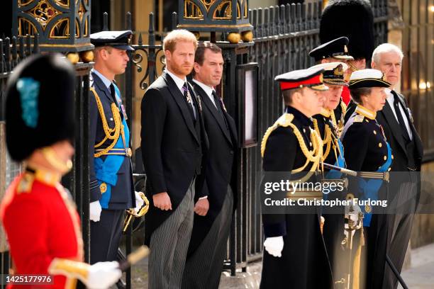 Prince William, Prince of Wales, Prince Harry, Duke of Sussex, Peter Phillips, King Charles III, Anne, Princess Royal and Prince Andrew, Duke of York...