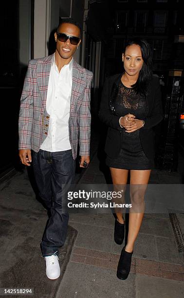 Romeo and Lisa Maffia sighting in May Fair Hotel on April 5, 2012 in London, England.