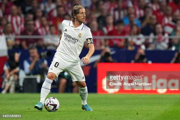 Luka Modric of Real Madrid in action during the LaLiga Santander match between Atletico de Madrid and Real Madrid CF at Civitas Metropolitano Stadium...