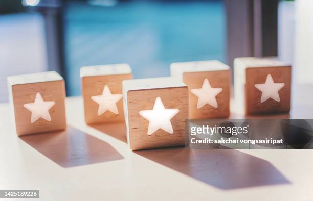 concept of excellence, five star - assessment stock-fotos und bilder