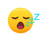 Sleeping emoji. Snoring emoticon, Zzz yellow face