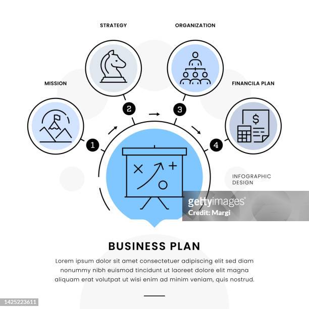 business plan infographic concept - business plan stock illustrations