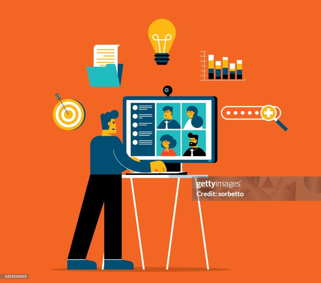 Conference Call Business Person High-Res Vector Graphic - Getty Images