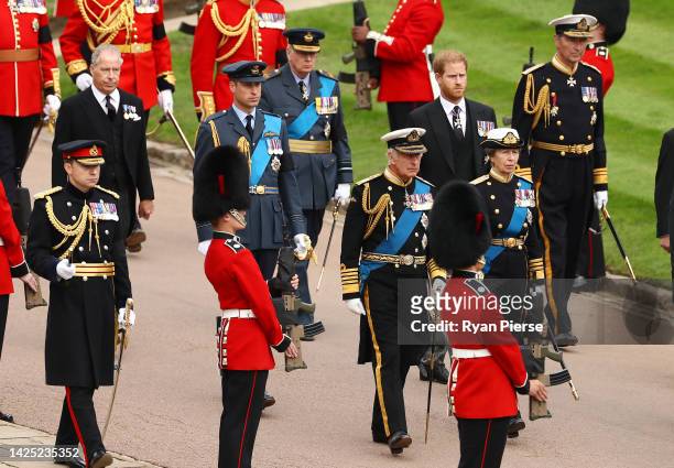 King Charles III, Princess Anne, Princess Royal, Prince Andrew, Duke of York, Prince Edward, Earl of Wessex, Prince William, Prince of Wales, Prince...