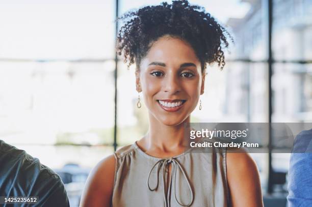 latino business woman, face and new job opportunity for modern company office employee, interview and startup innovation pitch. portrait of smile, happy and creative worker in hiring recruitment team - business pitch stock pictures, royalty-free photos & images