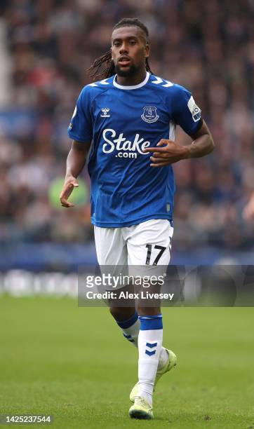 Alex Iwobi of Everton FC during the Premier League match between Everton FC and West Ham United at Goodison Park on September 18, 2022 in Liverpool,...