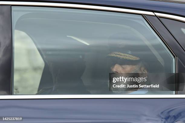 Prince Edward, Duke of Kent and Prince Michael of Kent are seen arriving at St George's Chapel on September 19, 2022 in Windsor, England. The...