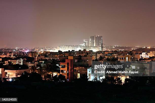 hyderabad skyline - hyderabad india skyline stock pictures, royalty-free photos & images