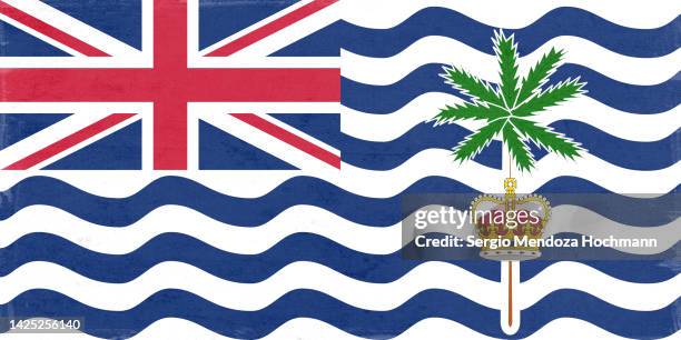 flag of the british indian ocean territories with a texture - chagos islands stockfoto's en -beelden