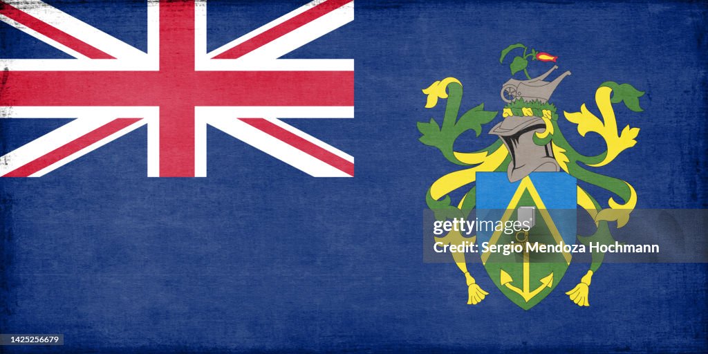 Flag of the Pitcairn Islands with a texture