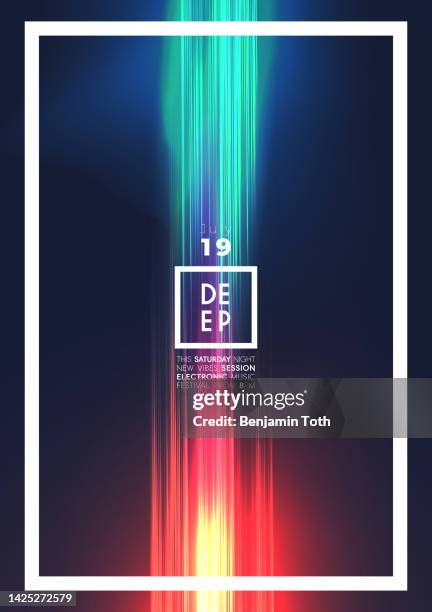abstract electronic dance party night poster - dj poster stock illustrations