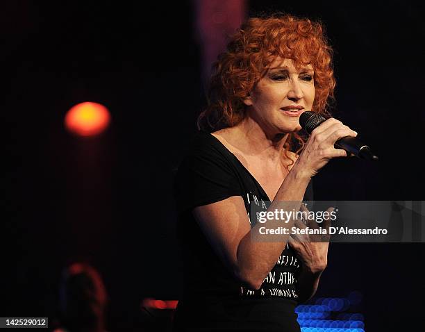 Singer Fiorella Mannoia performs at RADIOITALIALIVE on April 6, 2012 in Milan, Italy.