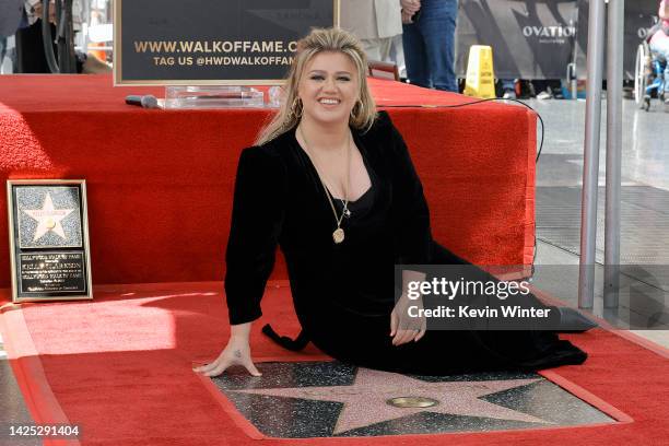 Kelly Clarkson attends her star ceremony on The Hollywood Walk Of Fame on September 19, 2022 in Los Angeles, California.