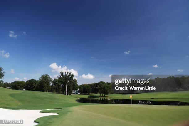 General view of the 13th green prior to the 2022 Presidents Cup at Quail Hollow Country Club on September 19, 2022 in Charlotte, North Carolina.