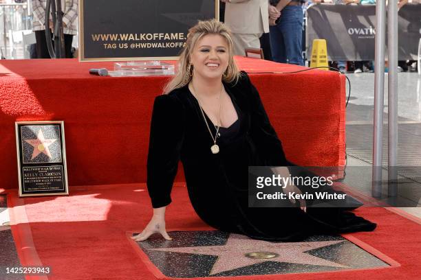 Kelly Clarkson attends her star ceremony on The Hollywood Walk Of Fame on September 19, 2022 in Los Angeles, California.