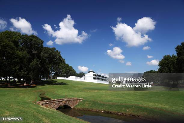 General view of the 15th hole prior to the 2022 Presidents Cup at Quail Hollow Country Club on September 19, 2022 in Charlotte, North Carolina.