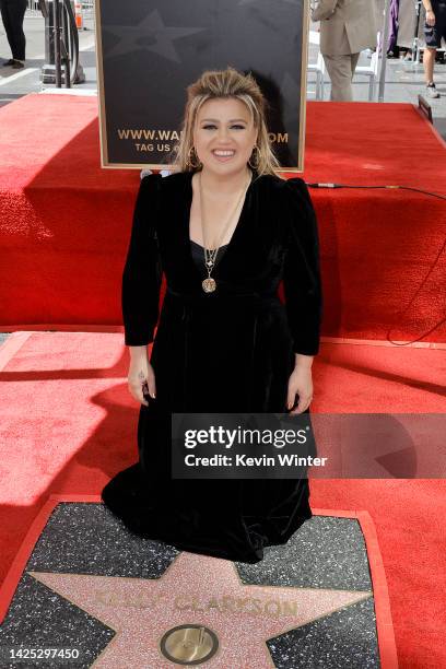 Kelly Clarkson attends her star ceremony on The Hollywood Walk Of Fame on September 19, 2022 in Los Angeles, California.