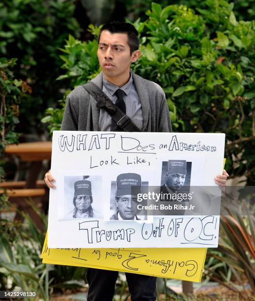 Protestors and supporters of Donald Trump faced off outside the Anaheim Convention Center as U.S. Republican Presidential candidate Donald Trump...