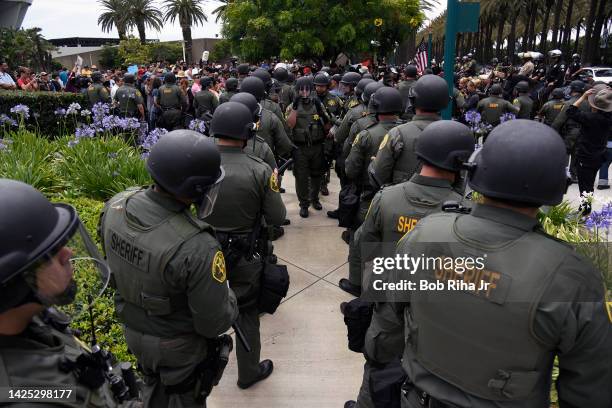 County and local law enforcement had a heavy presence on-scene after a 'failure to disperse' announcement was made to protestors and supporters...