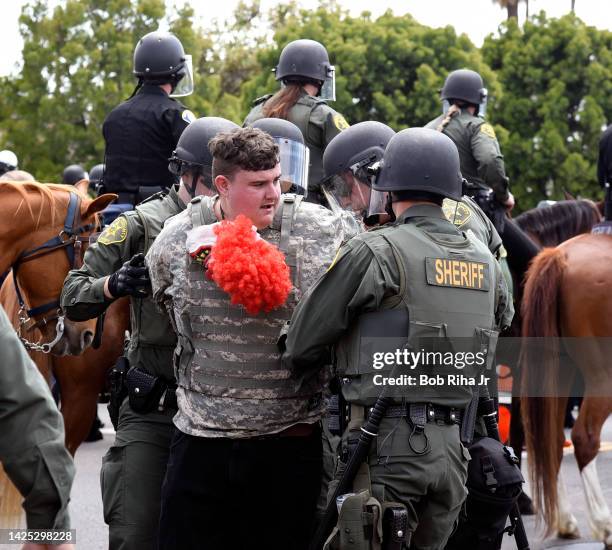 County and local law enforcement had a heavy presence on-scene after a 'failure to disperse' announcement was made to protestors and supporters...
