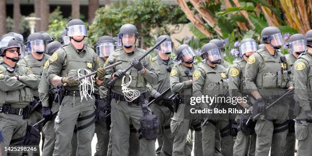 County and local law enforcement had a heavy presence on-scene after a 'failure to disperse' announcement was made to protestors and supporters faced...