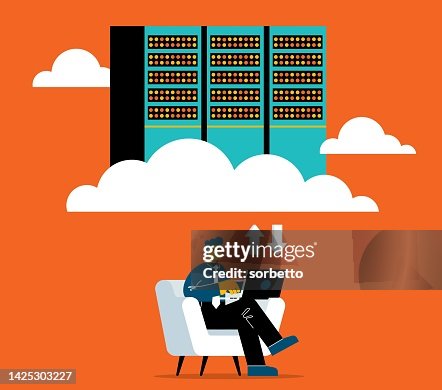 Cloud computing service - Businessman Cloud computing service - Businessman