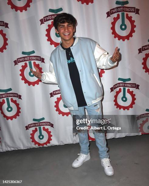 Ayden Mekus attends Ava Breeze's Sweet 16 Awesome 80's Theme Party held at Two Bit Circus on September 17, 2022 in Los Angeles, California.