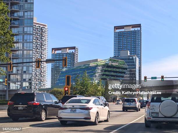 king george boulevard in downtown surrey, canada - surrey stock pictures, royalty-free photos & images