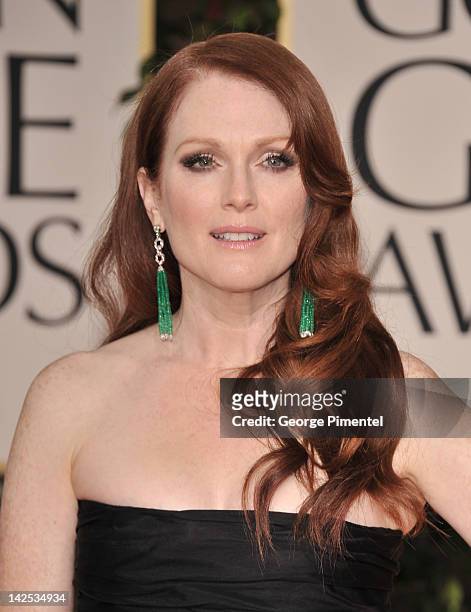 Actress Julianne Moore arrives at the 69th Annual Golden Globe Awards at The Beverly Hilton hotel on January 15, 2012 in Beverly Hills, California.