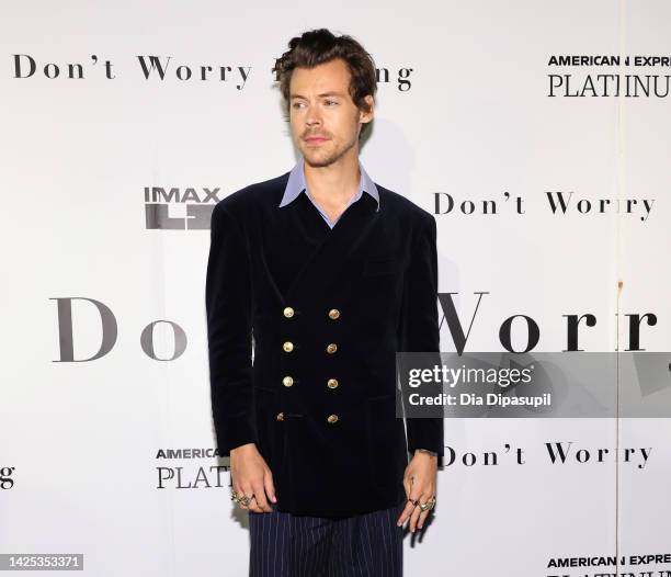 Harry Styles attends the "Don't Worry Darling" photo call at AMC Lincoln Square Theater on September 19, 2022 in New York City.