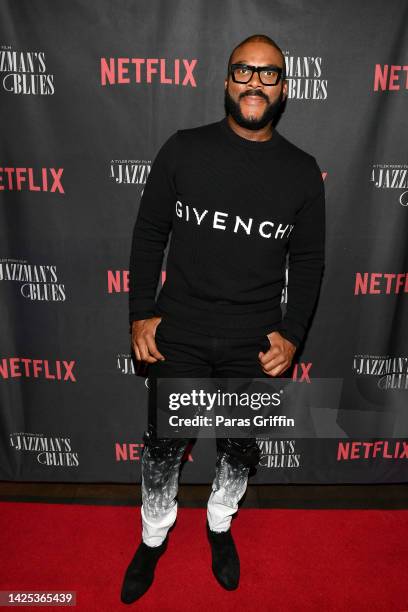 Tyler Perry attends a special Atlanta screening of A JAZZMAN'S BLUES at IPIC Theaters on September 19, 2022 in Atlanta, Georgia.