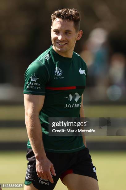 Cameron Murray looks on during a South Sydney Rabbitohs NRL training session at Redfern Oval on September 20, 2022 in Sydney, Australia.
