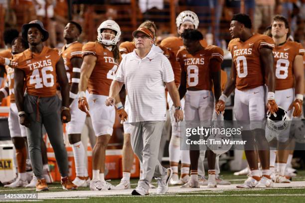 Special assistant to the head coach Gary Patterson of the Texas Longhorns walks on the sideline in the second half against the UTSA Roadrunners at...