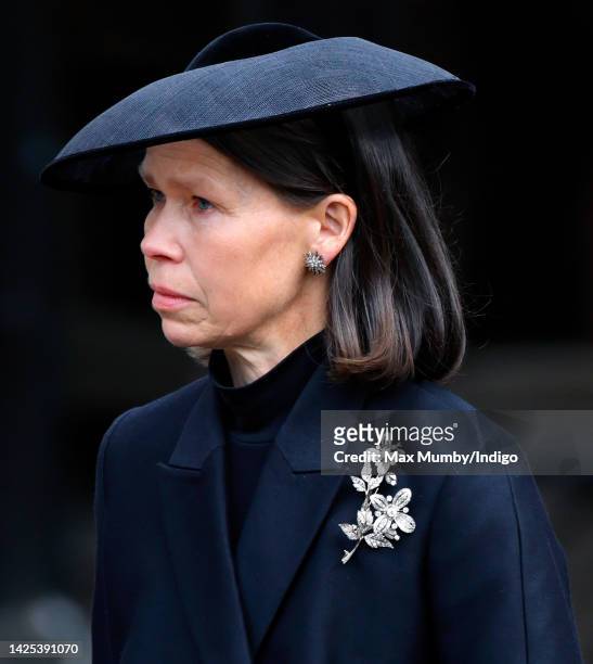 Lady Sarah Chatto attends the Committal Service for Queen Elizabeth II at St George's Chapel, Windsor Castle on September 19, 2022 in Windsor,...