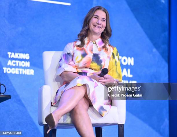 Melinda French Gates speaks at the Clinton Global Initiative September 2022 Meeting at New York Hilton Midtown on September 19, 2022 in New York City.