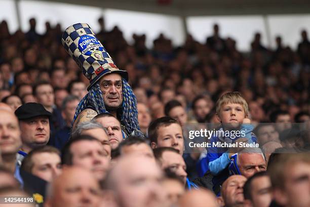 John Westwood famous fan of Portsmouth looks on during the npower Championship match between Southampton and Portsmouth at St Mary's Stadium on April...