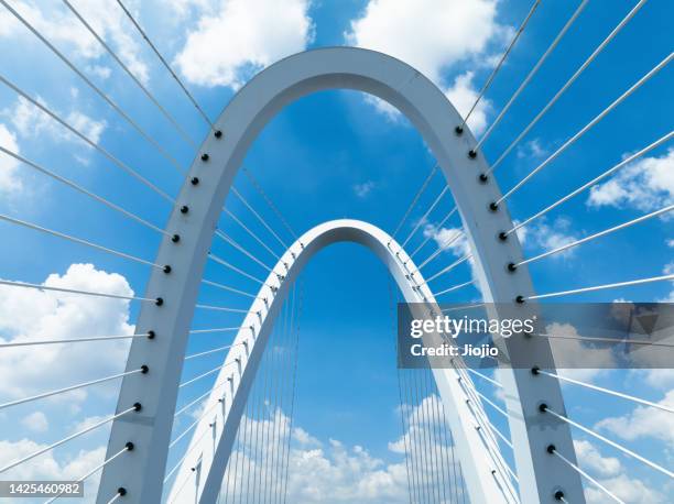 modern bridge - cable stayed bridge stock pictures, royalty-free photos & images