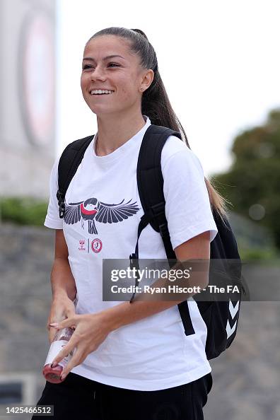 Finion Morgan Ffion Morgan of Bristol City arrives prior to kick off of the... News ...