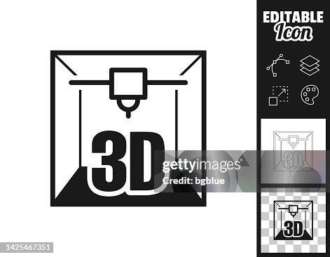 3D printer. Icon for design. Easily editable 3D printer. Icon for design. Easily editable