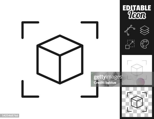 stockillustraties, clipart, cartoons en iconen met augmented reality. icon for design. easily editable - cube