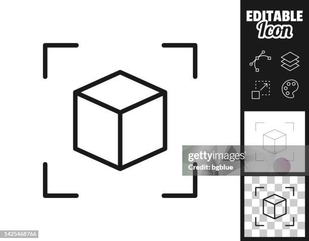 ilustrações de stock, clip art, desenhos animados e ícones de augmented reality. icon for design. easily editable - cubo