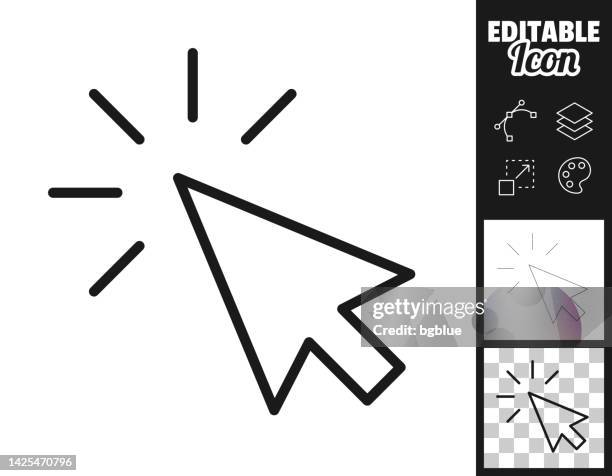 illustrazioni stock, clip art, cartoni animati e icone di tendenza di clic. icona per il design. facilmente modificabile - freccia del cursore