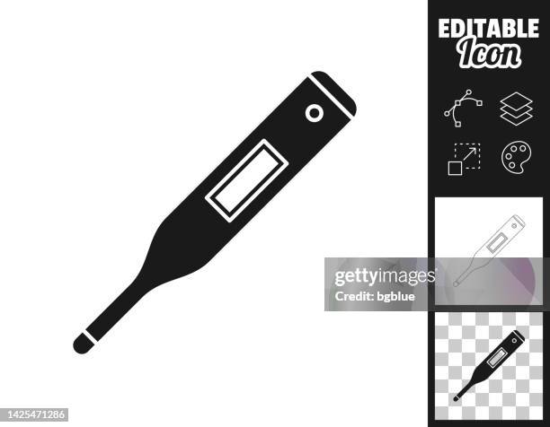 medical thermometer. icon for design. easily editable - heat illness stock illustrations