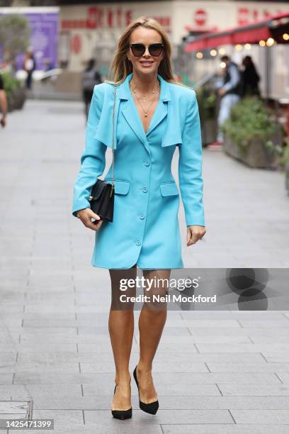 Amanda Holden leaving Heart Breakfast Radio Studios on September 20, 2022 in London, England.