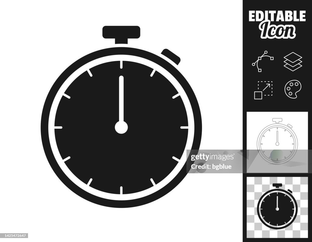 Stoppuhr. Icon für Design. Leicht editierbar