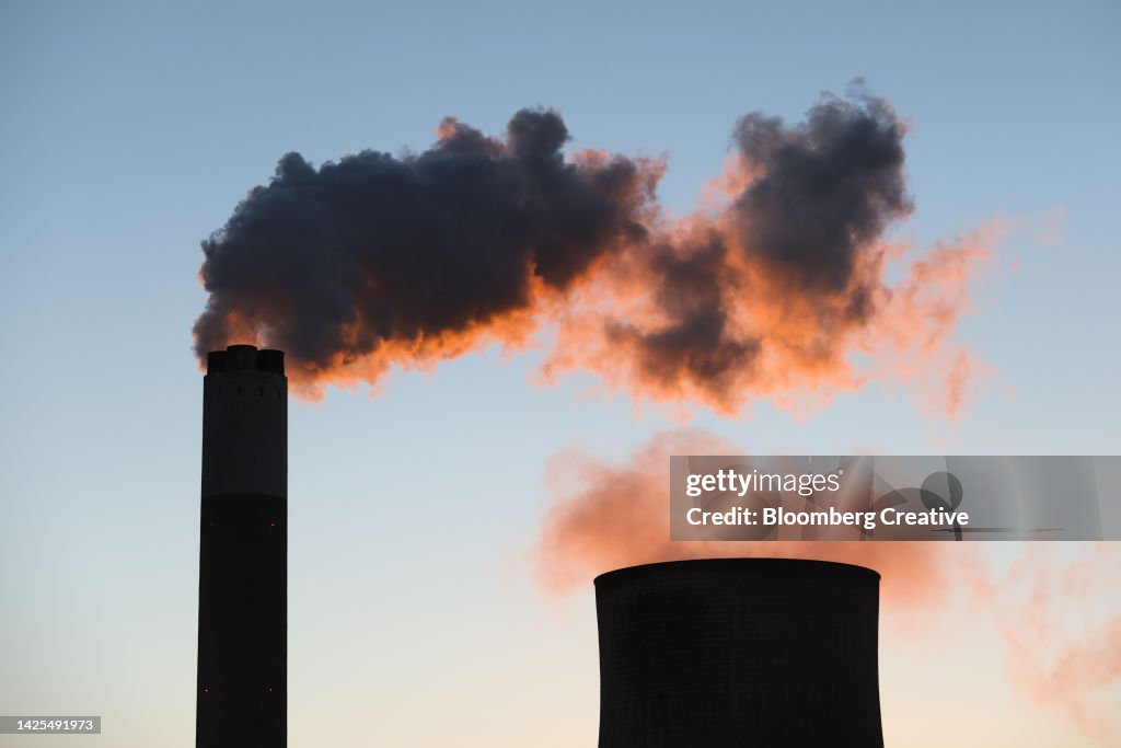 Vapor Rises From Cooling Towers