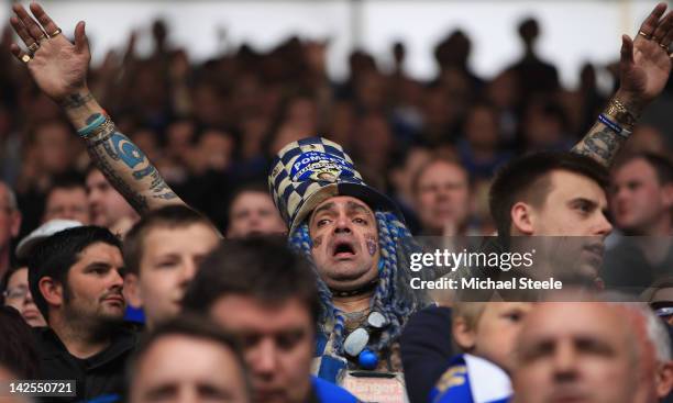 John Westwood famous fan of Portsmouth during the npower Championship match between Southampton and Portsmouth at St Mary's Stadium on April 7, 2012...