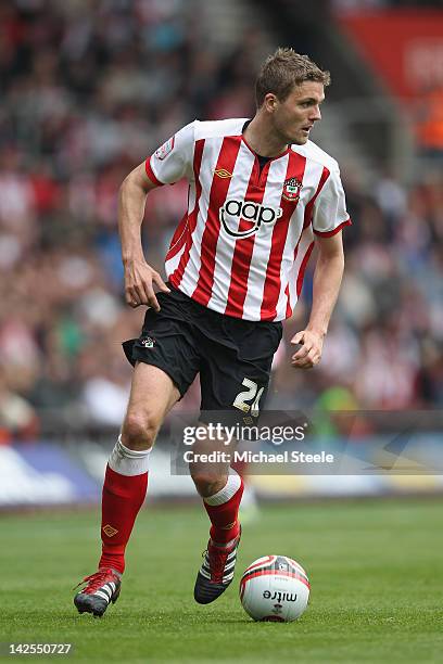 Jos Hooiveld of Southampton during the npower Championship match between Southampton and Portsmouth at St Mary's Stadium on April 7, 2012 in...