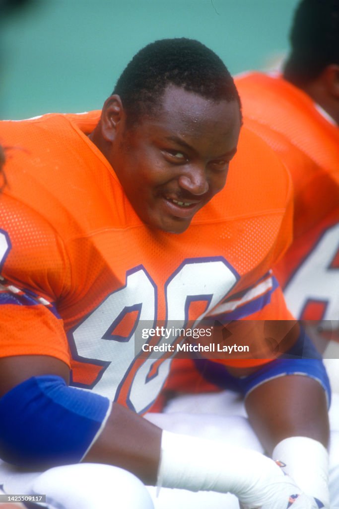George Gilbert Nfl Freddie Gilbert of the Denver Broncos looks on during a NFL football ...
