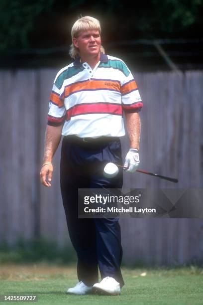 American golfer John Daly prepares to tee off during the day one of the U.S. Open at Baltusrol Golf Club on June 18, 1993 in Springfield, New Jersey.